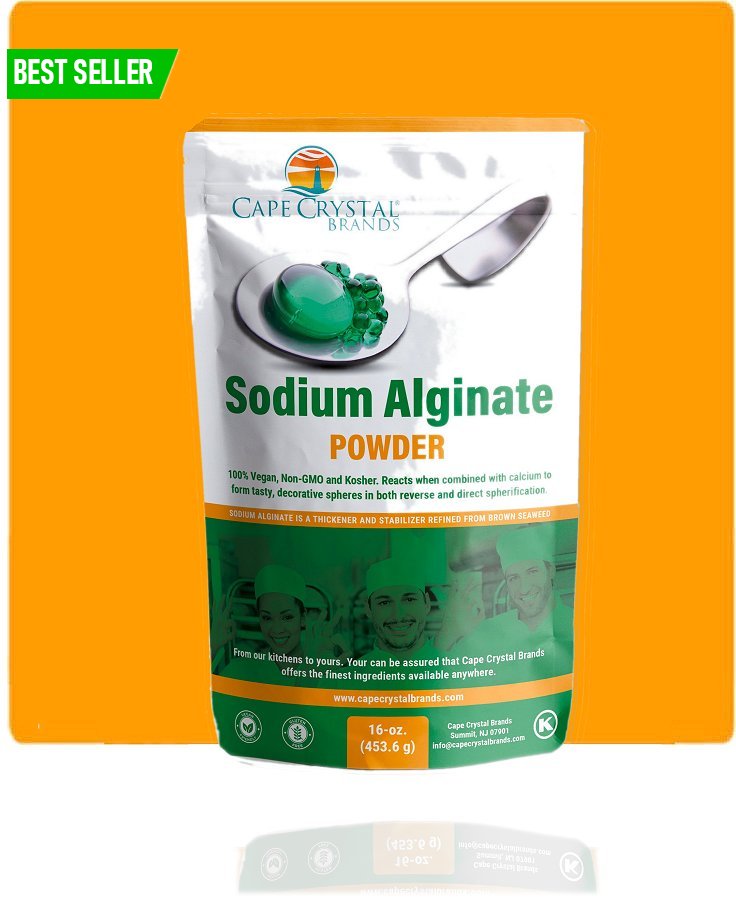 Cape Crystal Brands Sodium Alginate Powder for Chefs and Cooks, 16