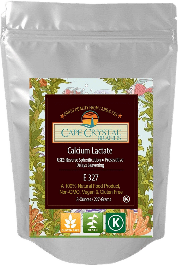 Cape Crystal Brands - Calcium Lactate - Best firming agent - Useful in modern gastronomy - 8 oz / 227 gm