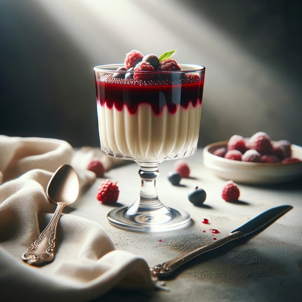 Vegan Panna Cotta with Berry Compote