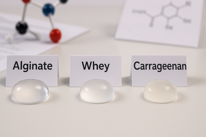 The Effect of Different Wall Materials: Sodium Alginate vs. Whey Protein and Kappa‑Carrageenan