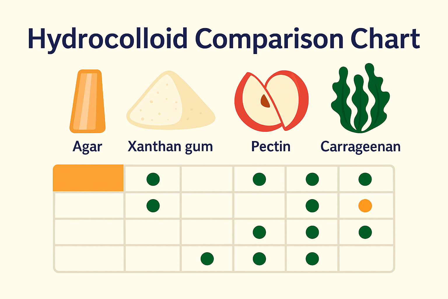 Hydrocolloid Comparison Chart: A Quick Guide for Chefs and Food Innovators