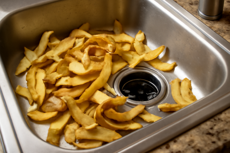 Why You Shouldn't Throw Potato Peels Down the Garbage Disposal