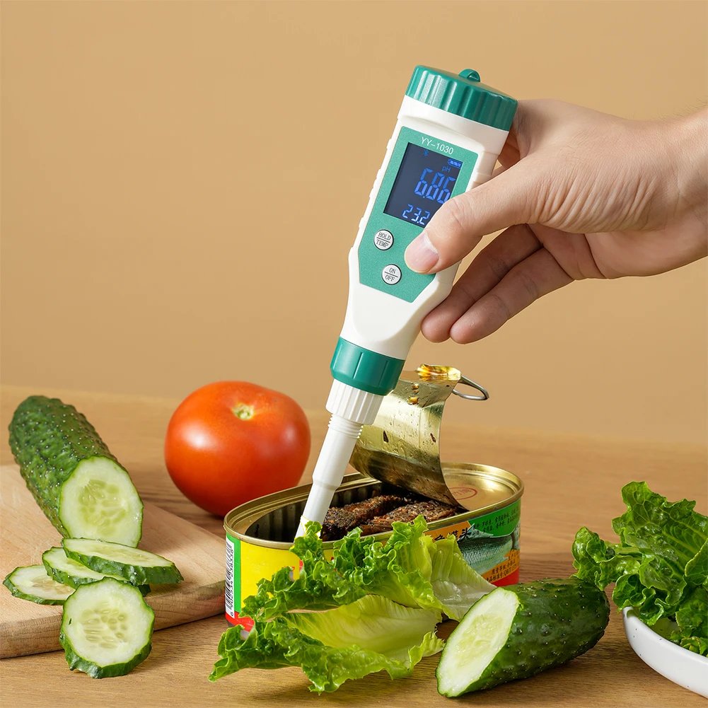 Digital Bluetooth Food PH Meter 0.00~14.00 High Accuracy Sensor Smart Temp Acidity Tester