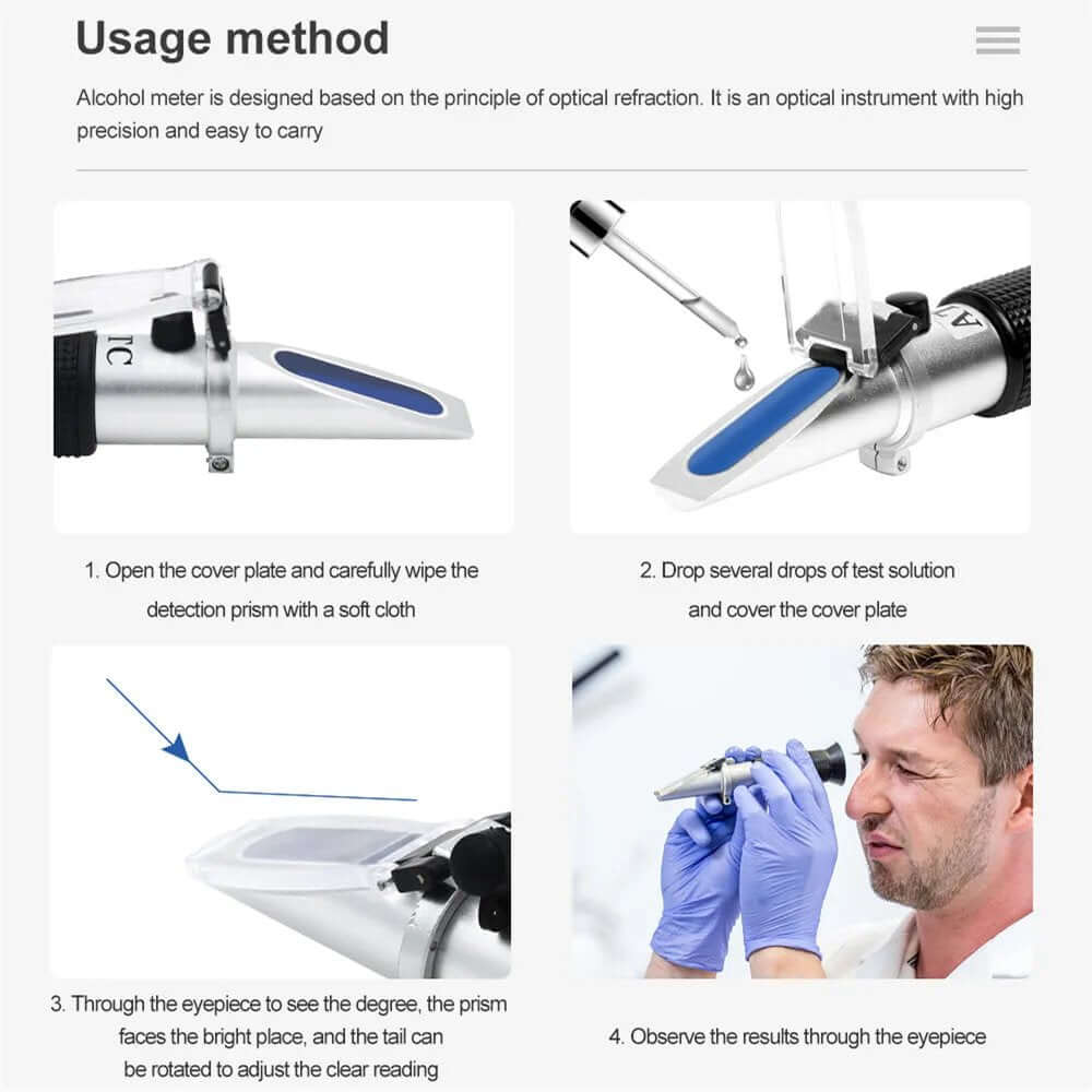 Alcohol Refractometer 0 ~ 80% v/v Alcoholometer voor Alcohol Refractometer 0 ~ 80% v/v Alcoholometer voor