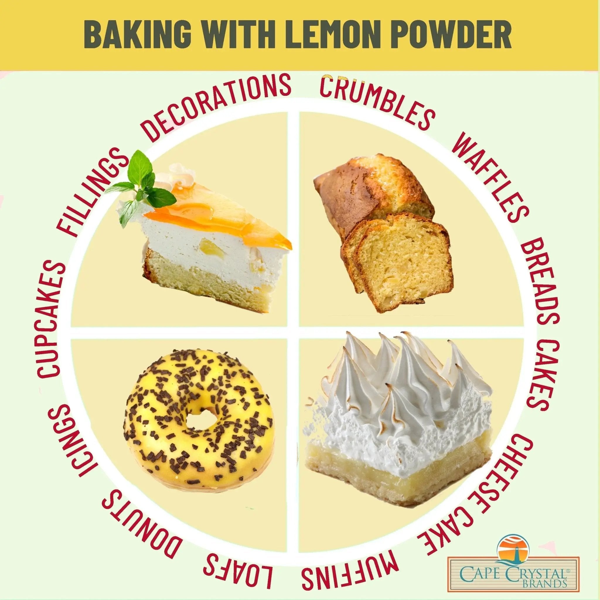 Cape Crystal Lemon Powder Goodness – 8-oz., Freeze-Dried for Superior Taste, USDA Certified Organic, Non-GMO, Gluten Free, Vegan - Cape Crystal Brands
