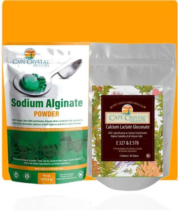 Reverse Spherification Value Kit – Sodium Alginate Combined with Calcium Lactate Gluconate – Practice Molecular Gastronomy - Cape Crystal Brands